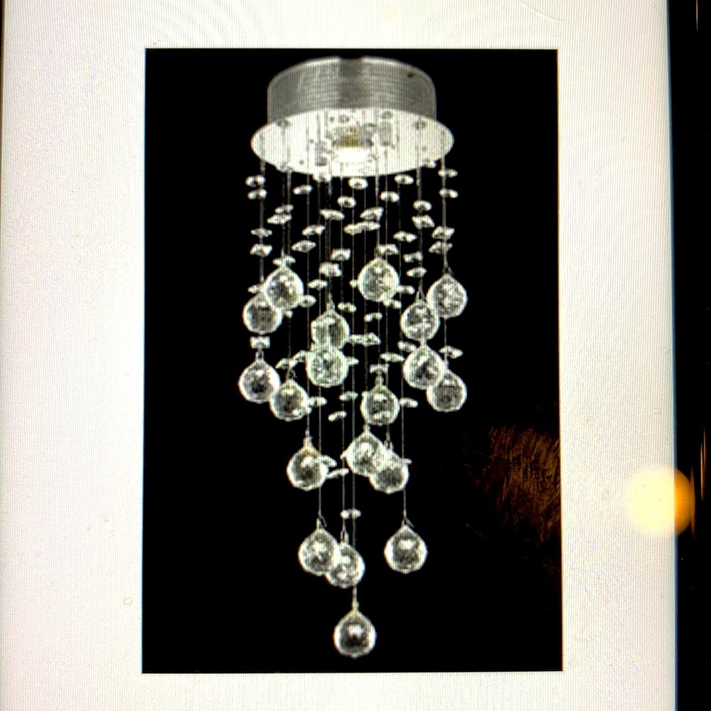 NWT Elegant furniture & lighting, Flush Mount Crome Modern Crystal Chandelier